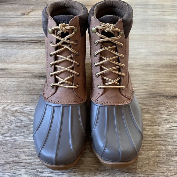 New Sperry Brewster Dark Tan Brown Waterproof Duck Boots STS14140 Size 10.5 - Picture 7 of 12